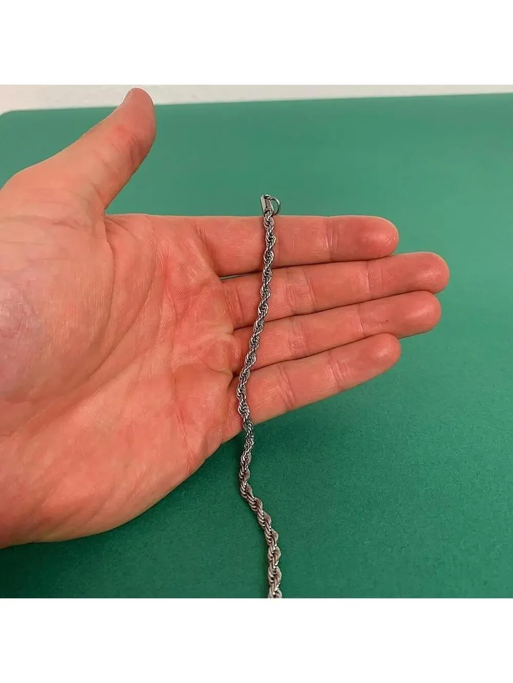 Y2k Cyber Stainless Steel Silver Rope Chain Bracelet. Cool design. Nice quality